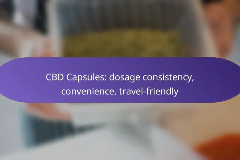 CBD Capsules: dosage consistency, convenience, travel-friendly