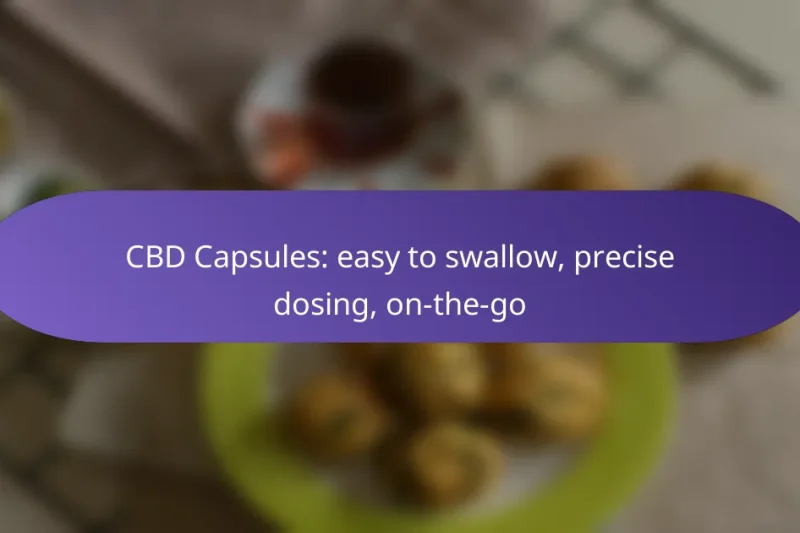 CBD Capsules: easy to swallow, precise dosing, on-the-go