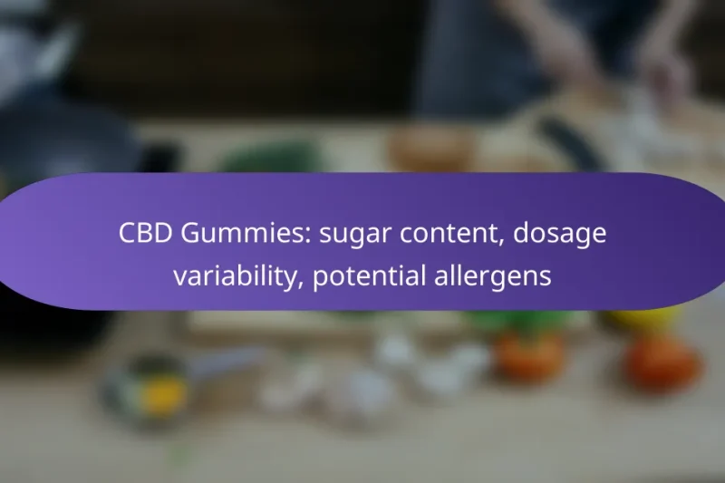 CBD Gummies: sugar content, dosage variability, potential allergens