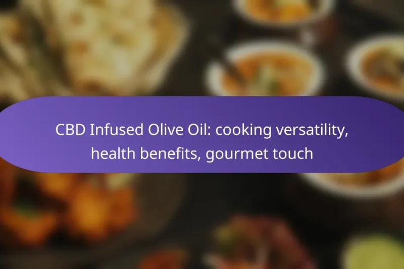 CBD Infused Olive Oil: cooking versatility, health benefits, gourmet touch