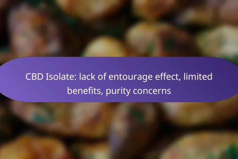 CBD Isolate: lack of entourage effect, limited benefits, purity concerns