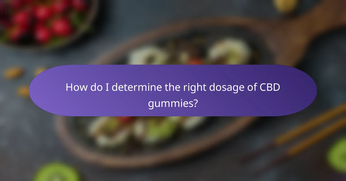 How do I determine the right dosage of CBD gummies?