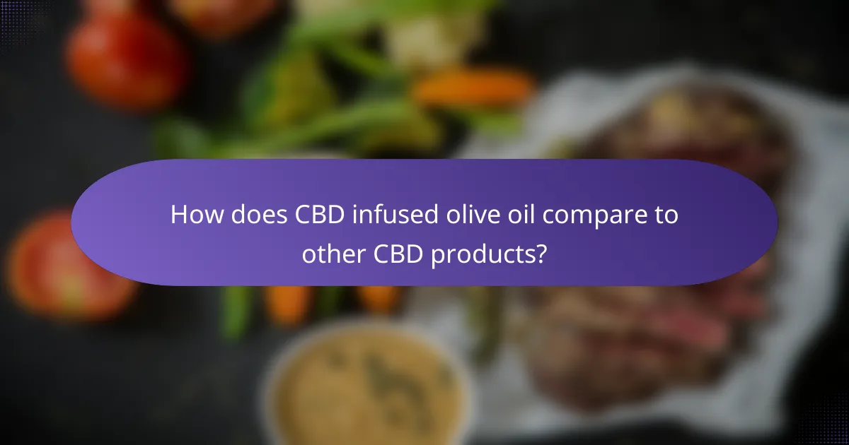 How does CBD infused olive oil compare to other CBD products?