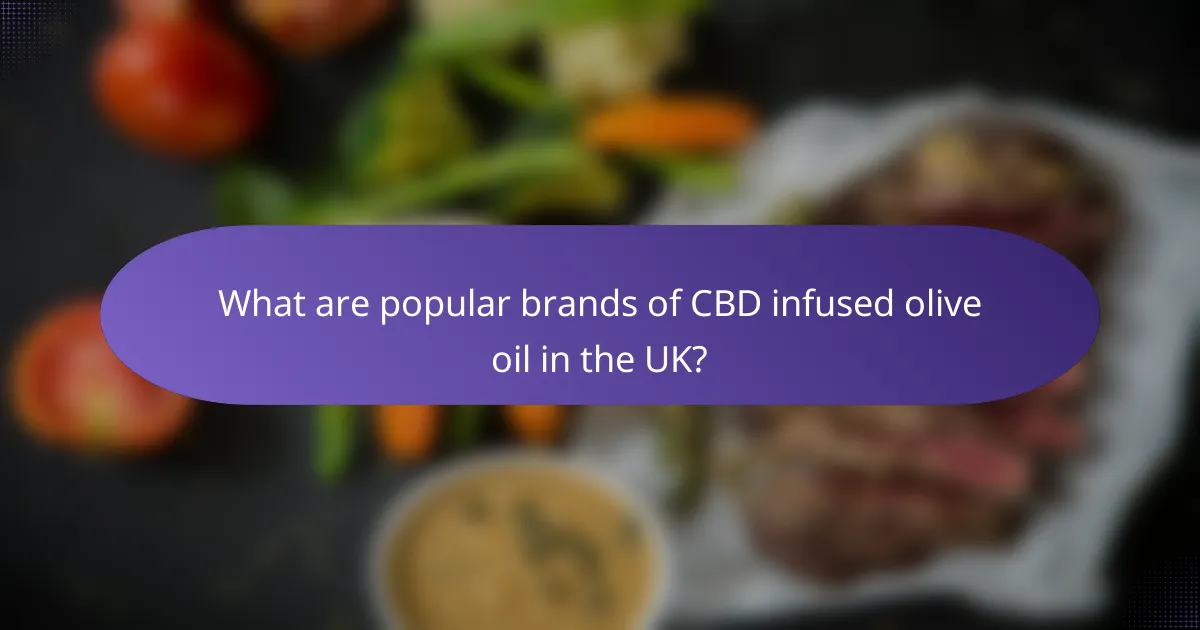 What are popular brands of CBD infused olive oil in the UK?