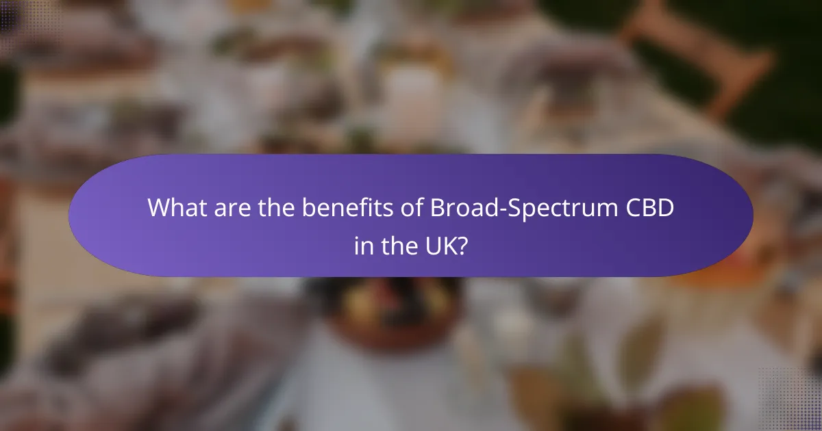 What are the benefits of Broad-Spectrum CBD in the UK?