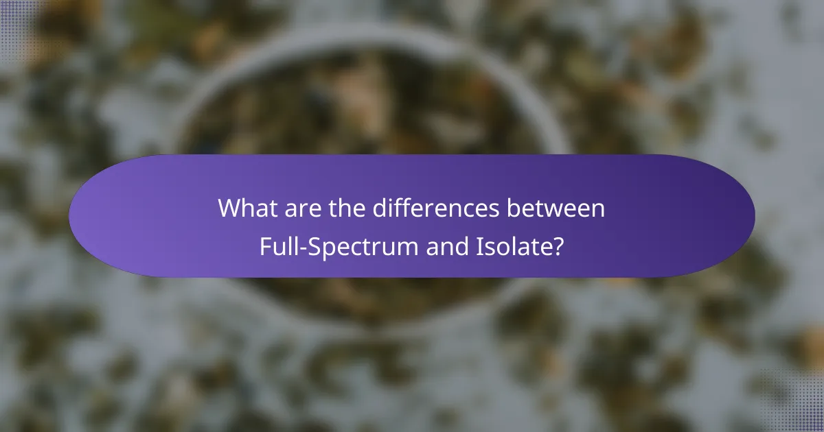 What are the differences between Full-Spectrum and Isolate?