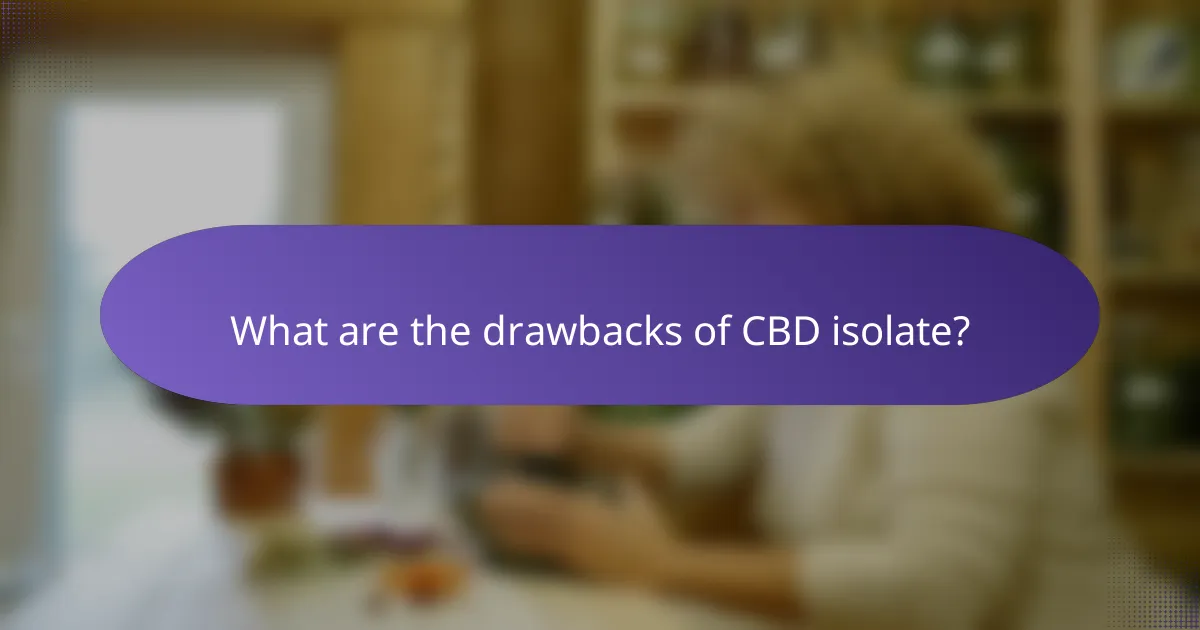 What are the drawbacks of CBD isolate?