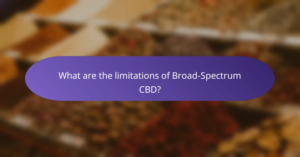 What are the limitations of Broad-Spectrum CBD?