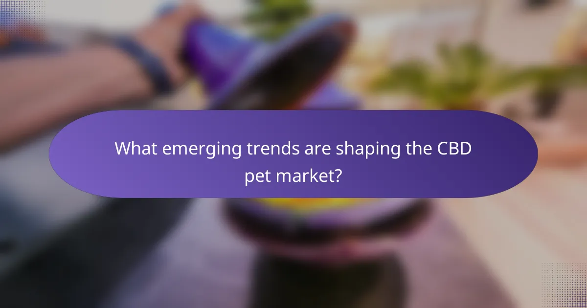 What emerging trends are shaping the CBD pet market?
