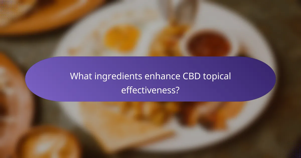 What ingredients enhance CBD topical effectiveness?